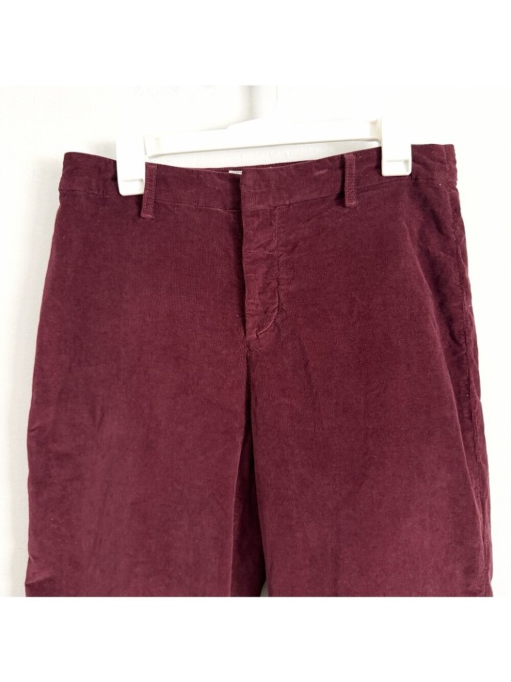 Frank and Eileen Maroon Kinsale Micro Corduroy Pants Raw Hem Women’s Size 12 - Picture 3 of 8